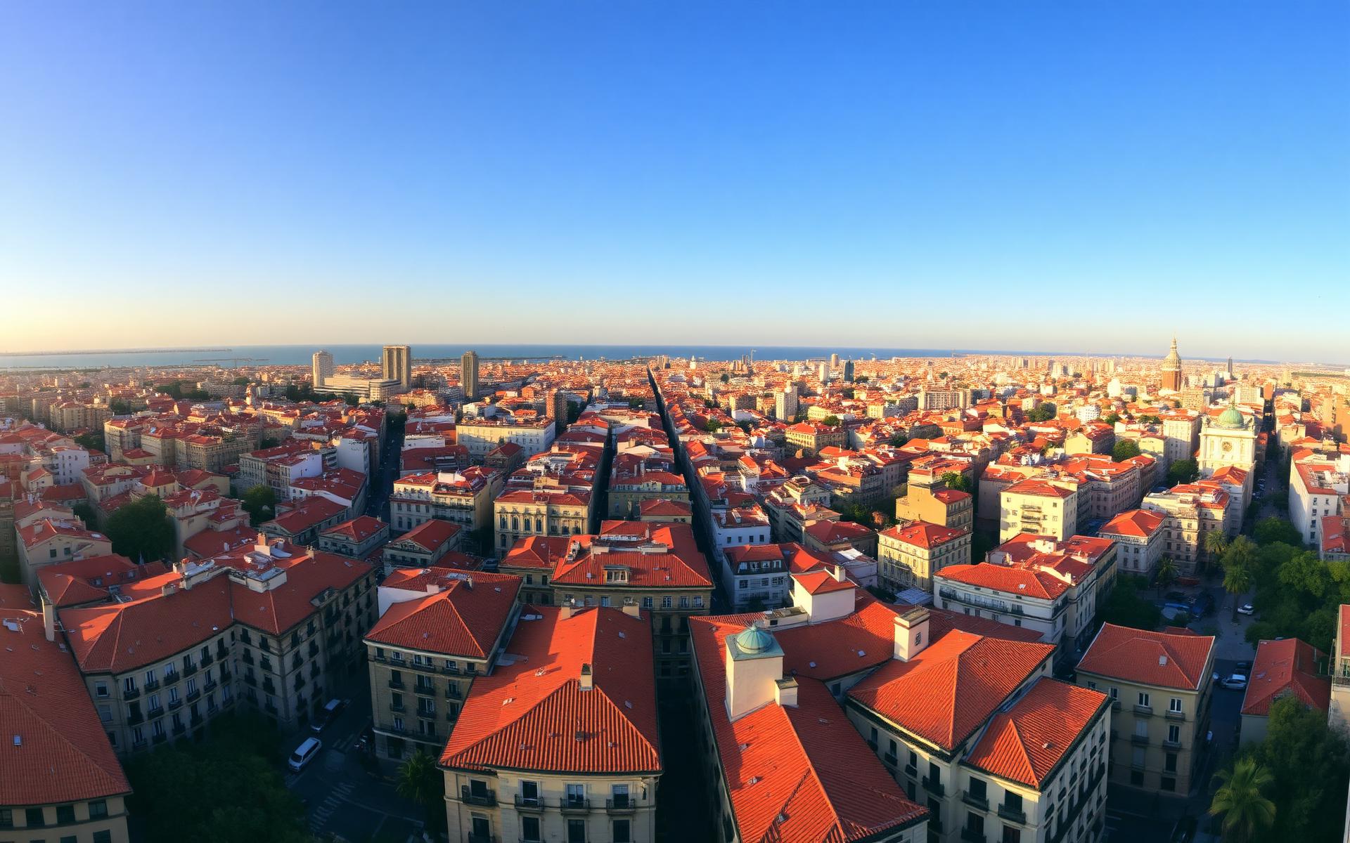 Cubiertas del Eixample de Barcelona vistas desde las alturas