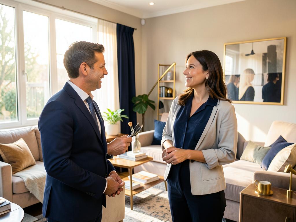 Equipo de Punto Forum atendiendo a un cliente en su nueva vivienda tras la compraventa