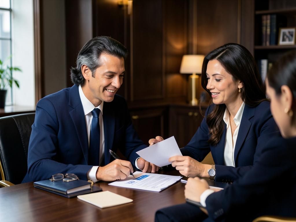 Propietario revisando su seguro de impago con un asesor de Punto Forum